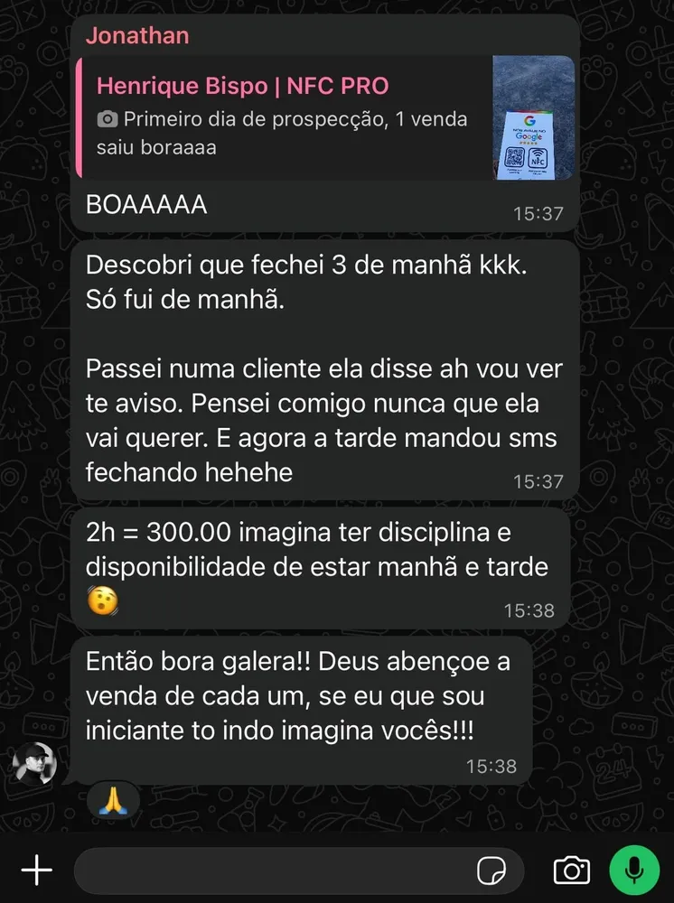 Depoimento Jonathan: R$ 300 em 2 horas